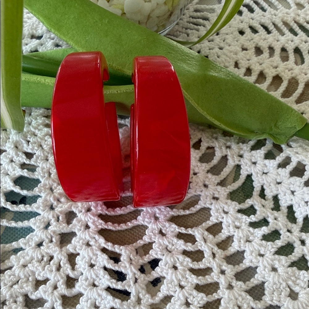 Red Hoop Earrings - Stylish Women Jewelry